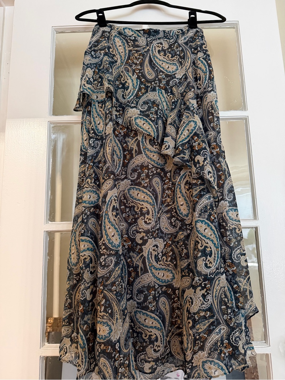 Vici Paisley Maxi Skirt in Teal, Navy & Cream